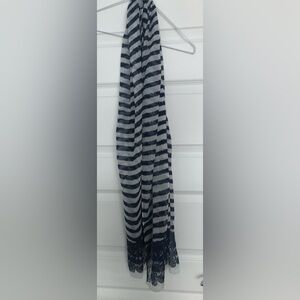 Navy & white light scarf